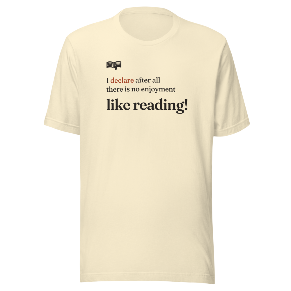 Like reading! T-shirt in Natural, front, ghost view