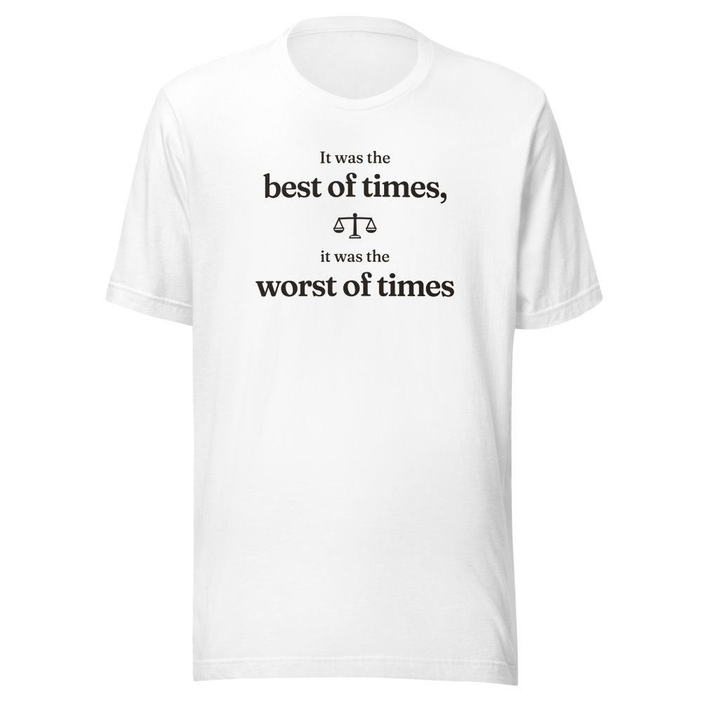 Best of times T-shirt in White, front, ghost view