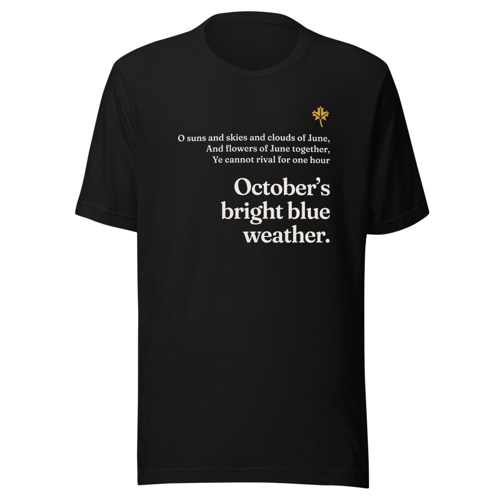 October weather T-shirt in Black, front, ghost view